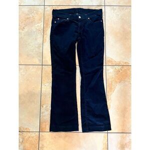 7 for all Mankind Seven Corduroy Black Flare Bootcut Pants Jeans 28 Women’s